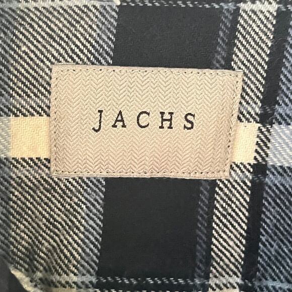 Jachs Men's Blue Plaid Flannel Long Sleeve Button Down Shirt Size L - Picture 5 of 9